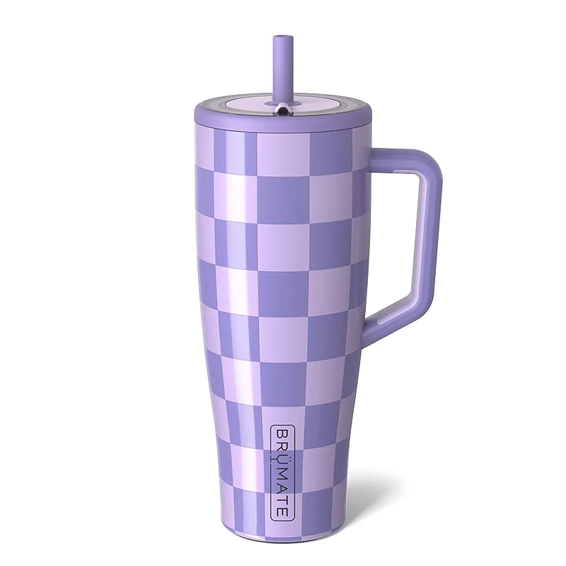 40oz Era Handled Tumbler in Lavender Checker