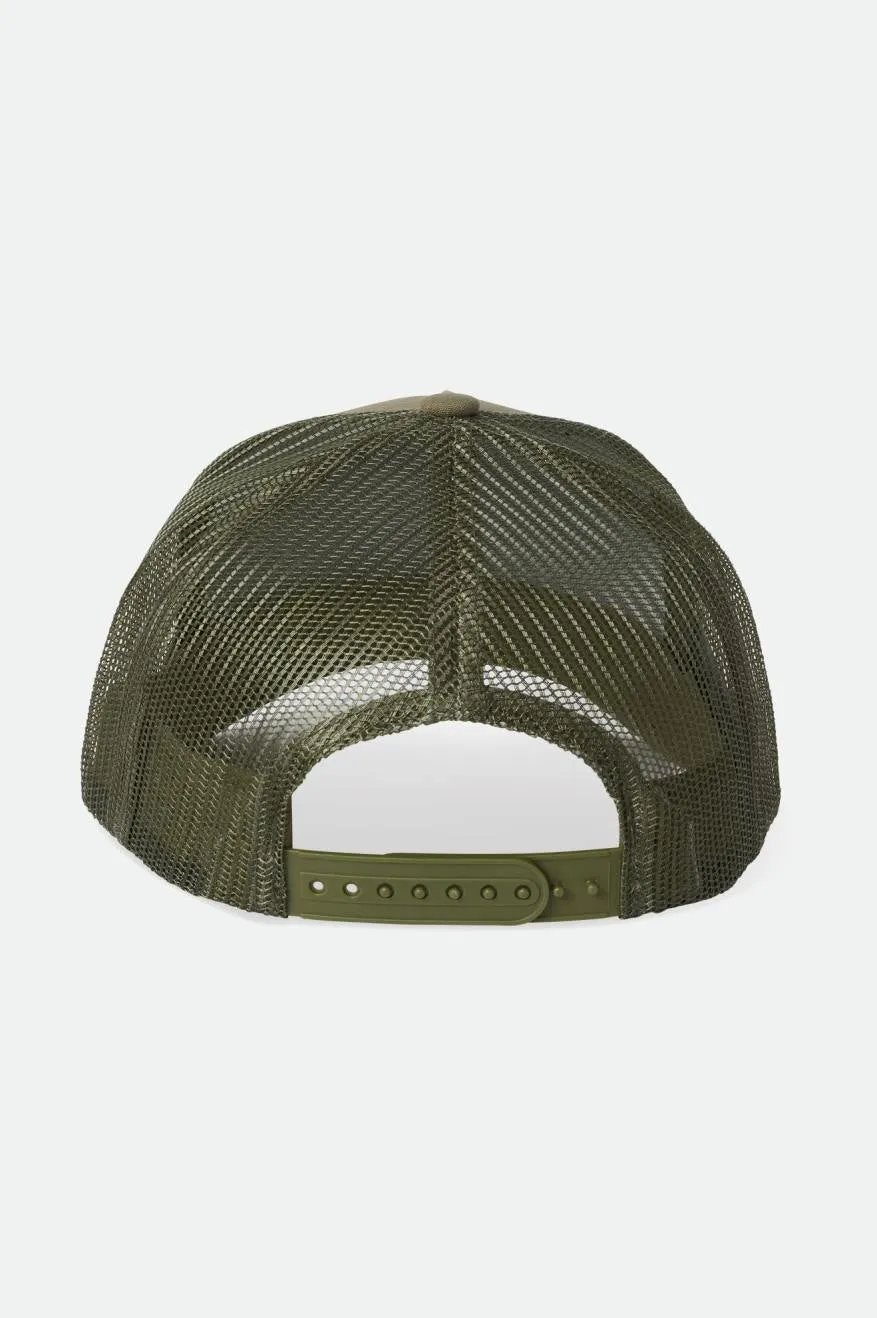 Alpha Block Netplus Trucker Hat - Olive Surplus/Olive Surplus