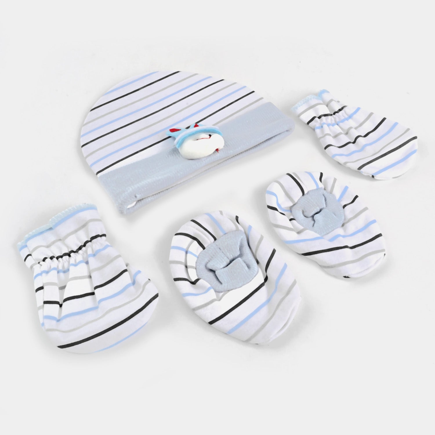 Baby Cap/Hat+Socks+Mittens 3PCs Set