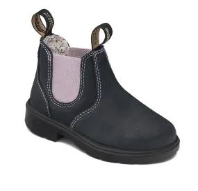 Blundstone 2195 - Kids Navy Suede with Pale Pink Elastic - A One Clothing