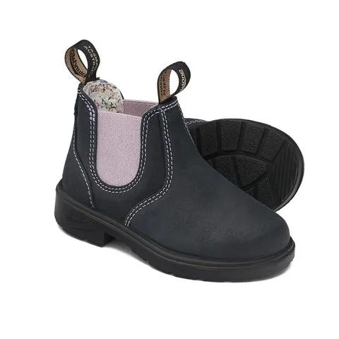 Blundstone 2195 - Kids Navy Suede with Pale Pink Elastic - A One Clothing