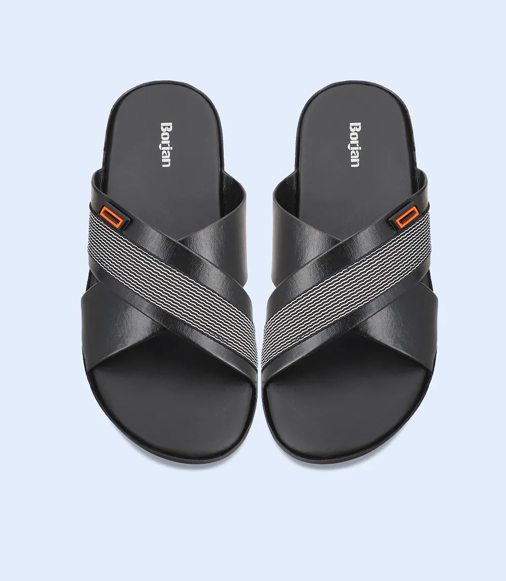 BM5551-Black-Men Slipper