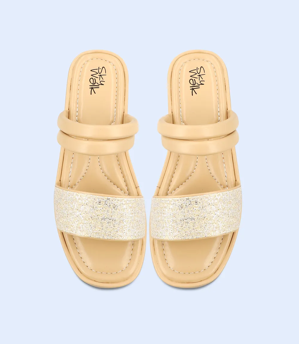 BW9637-BEIGE-Women Slipper