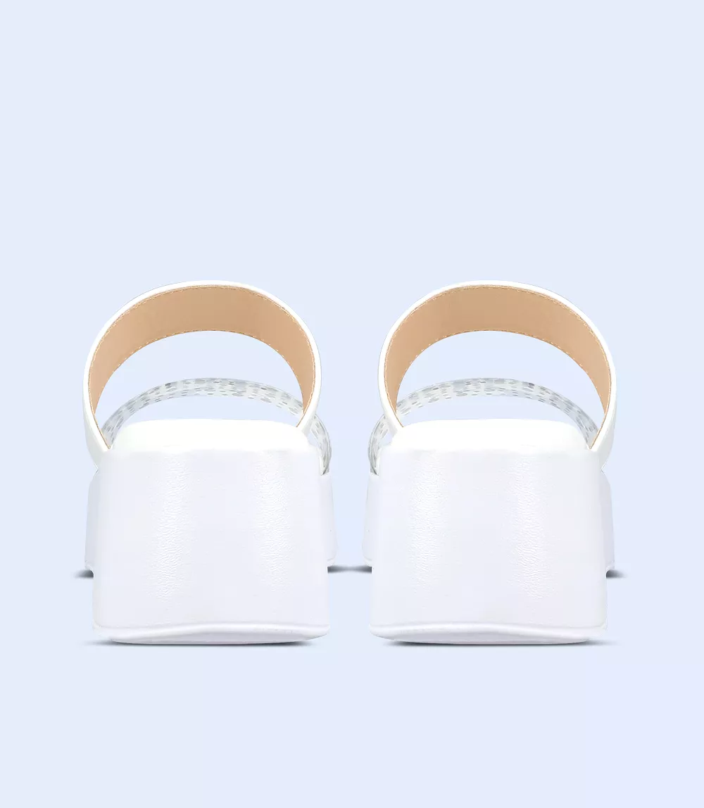 BW9999-WHITE-Women Platform Slipper