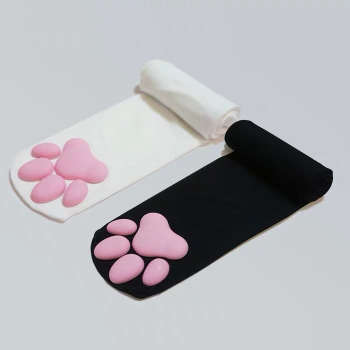 Cat 3D paw stockings meow neko cat socks thigh high