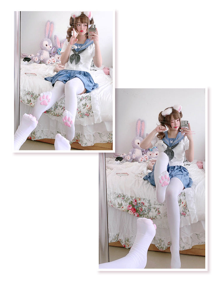 Cat 3D paw stockings meow neko cat socks thigh high