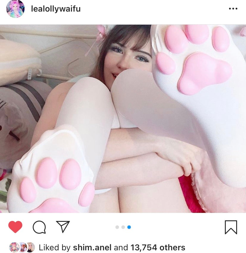 Cat 3D paw stockings meow neko cat socks thigh high