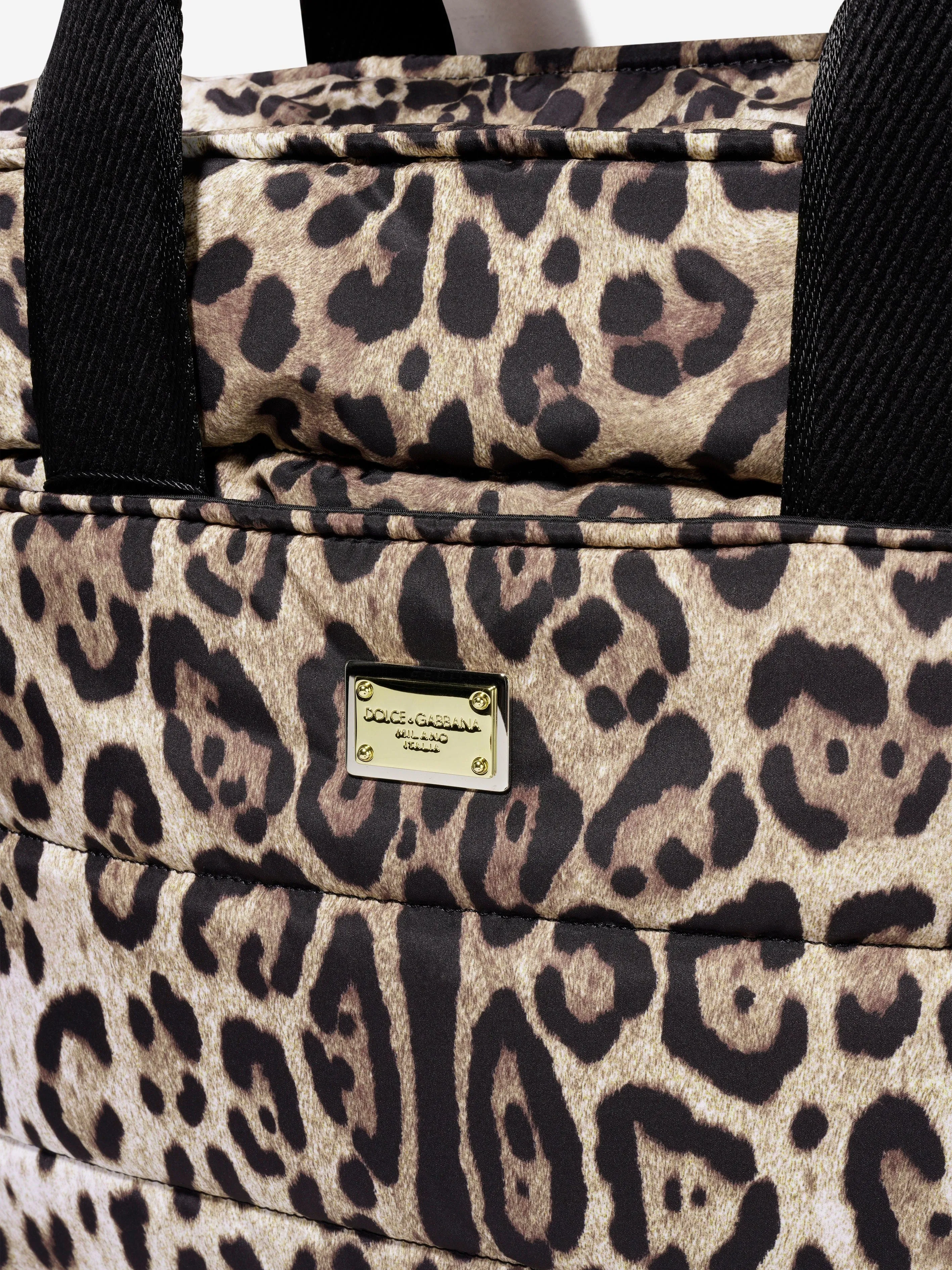 Dolce & Gabbana Kids - Baby Girls Leopard Print Changing Bag in Brown | Childsplay Clothing