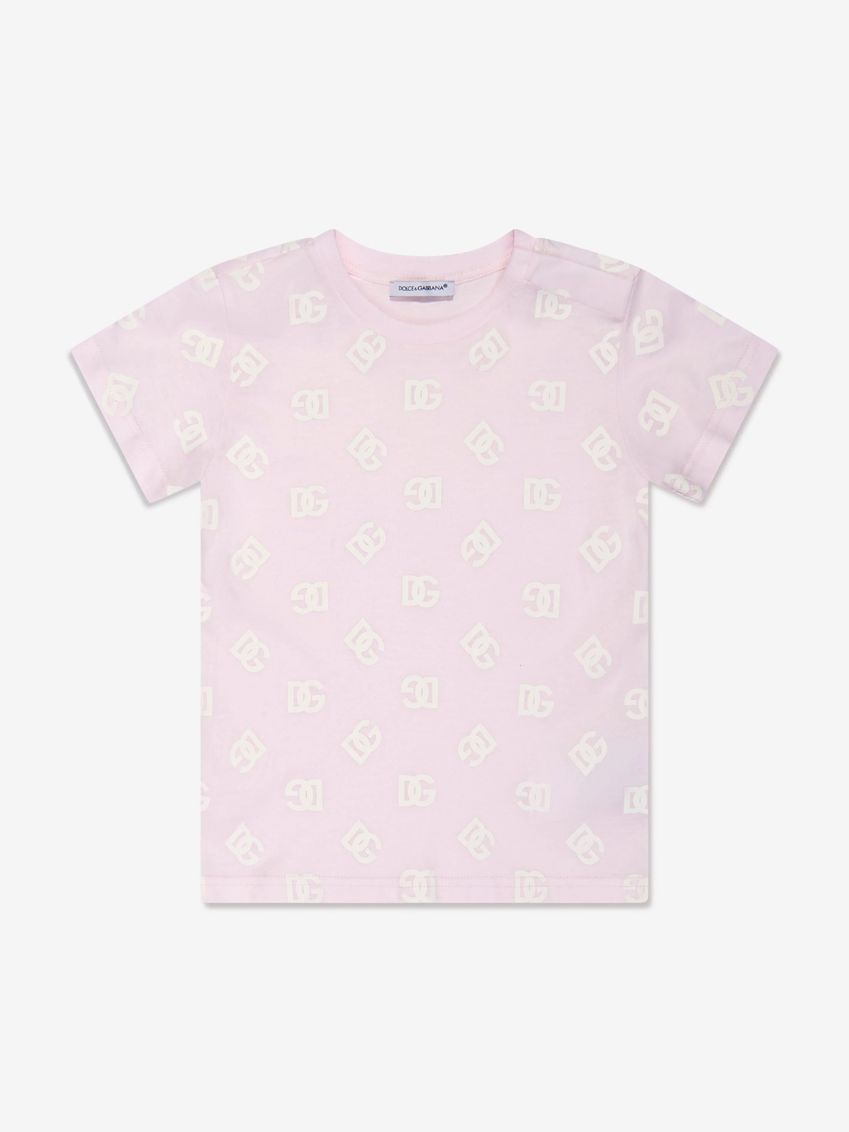 Dolce & Gabbana Kids - Baby Girls Logo T-Shirt in Pink | Childsplay Clothing