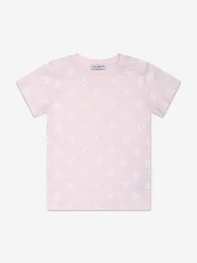 Dolce & Gabbana Kids - Baby Girls Logo T-Shirt in Pink | Childsplay Clothing