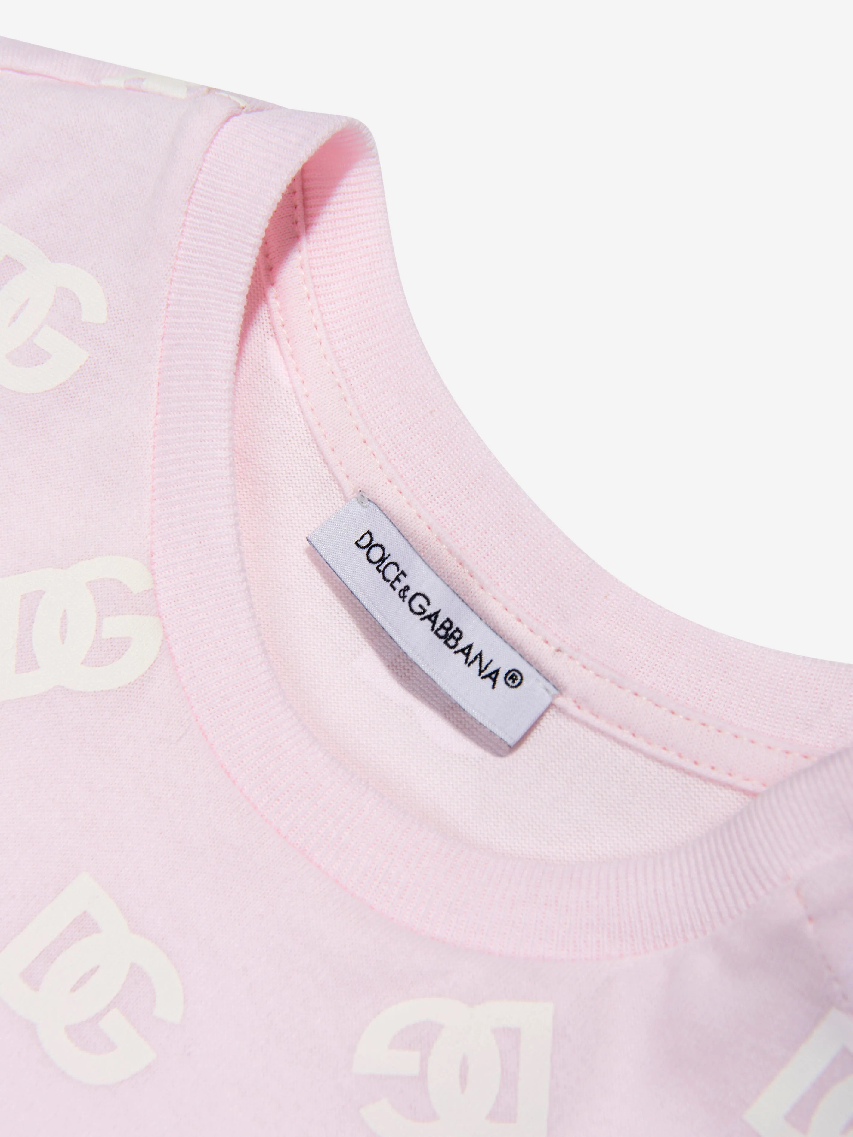 Dolce & Gabbana Kids - Baby Girls Logo T-Shirt in Pink | Childsplay Clothing