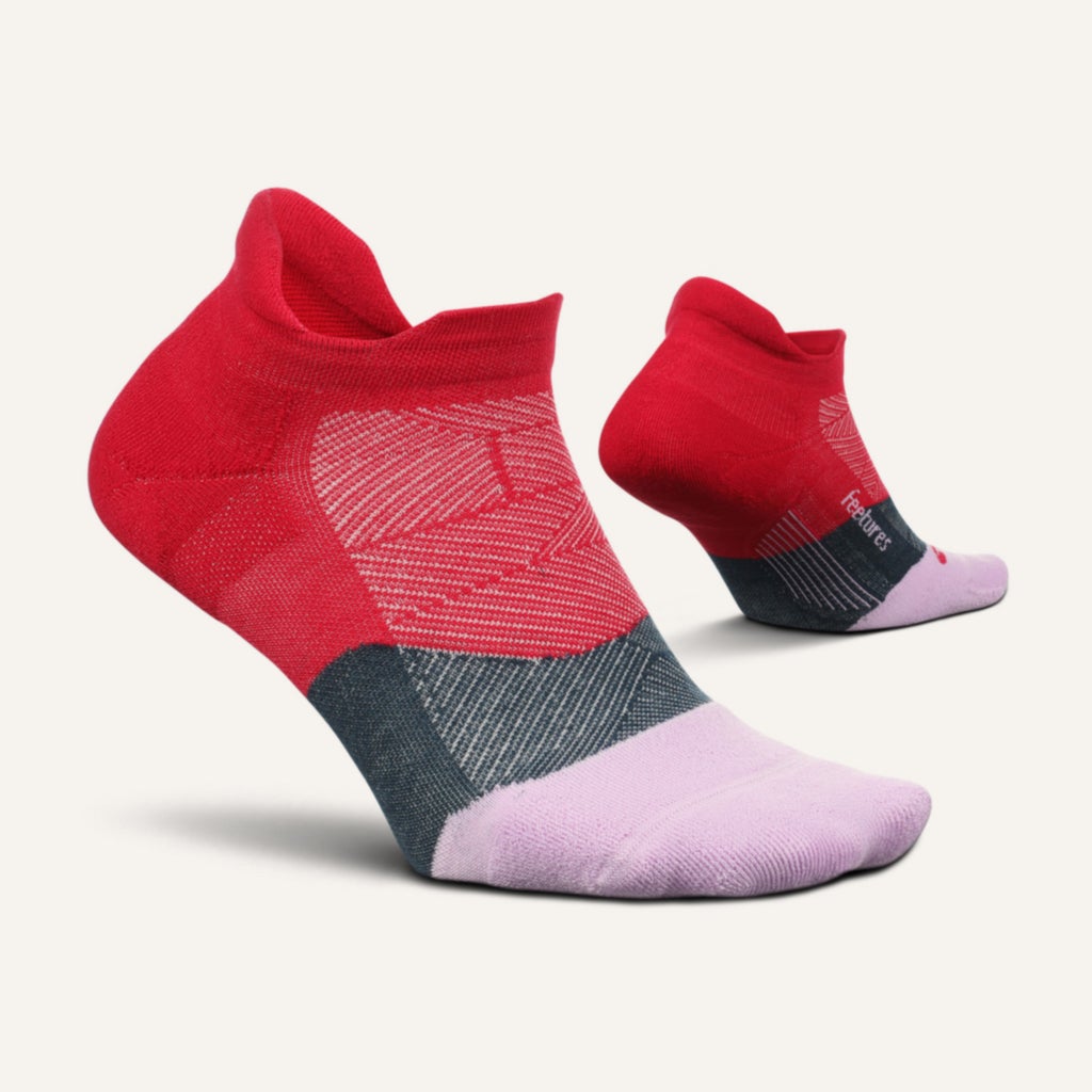 Feetures Elite Light Cushion No Show Tab Socks - Berry