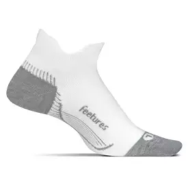 Feetures Plantar Fasciitis Relief Sock Light Cushion No Show Tab - White