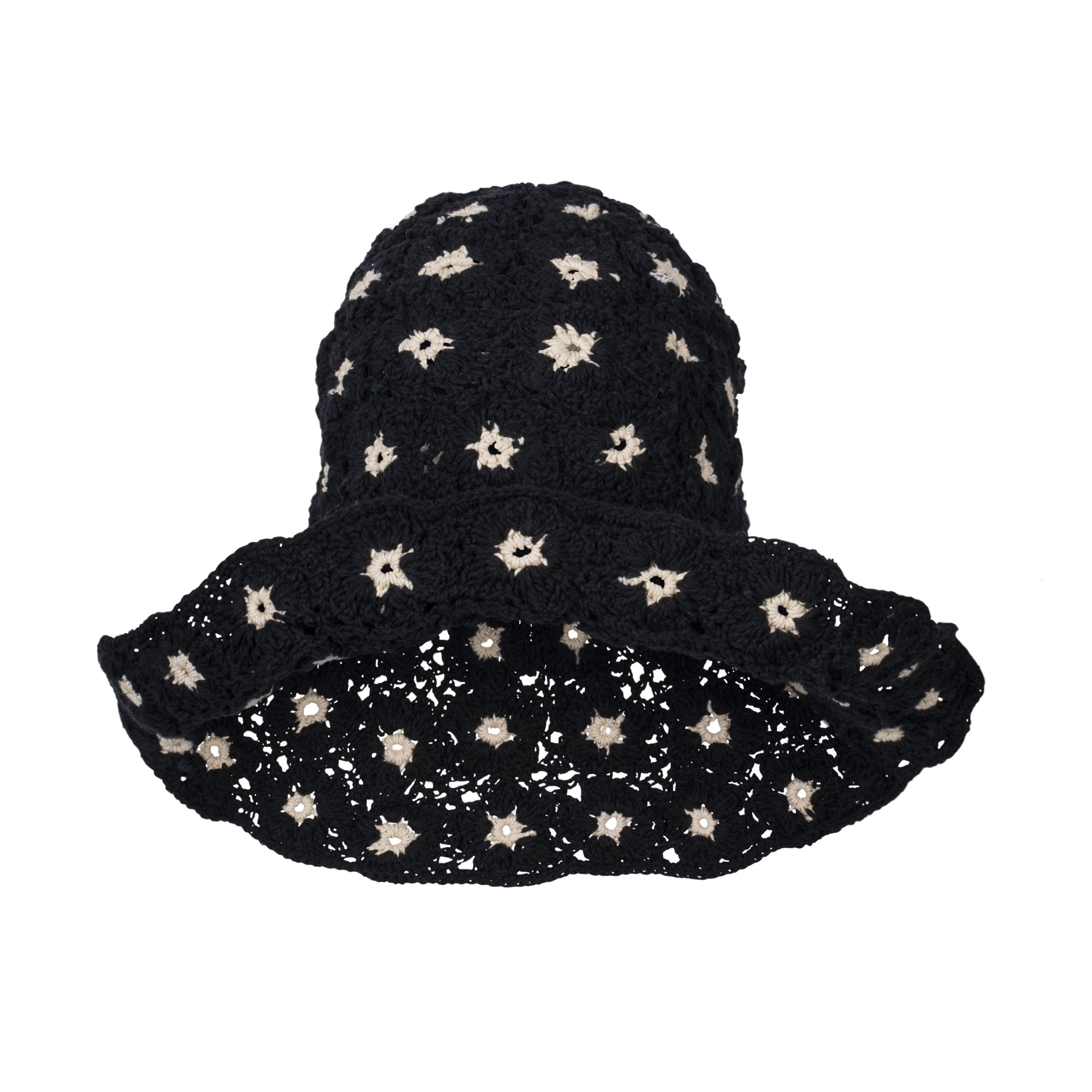 FLORA Crochet Hat, in Black