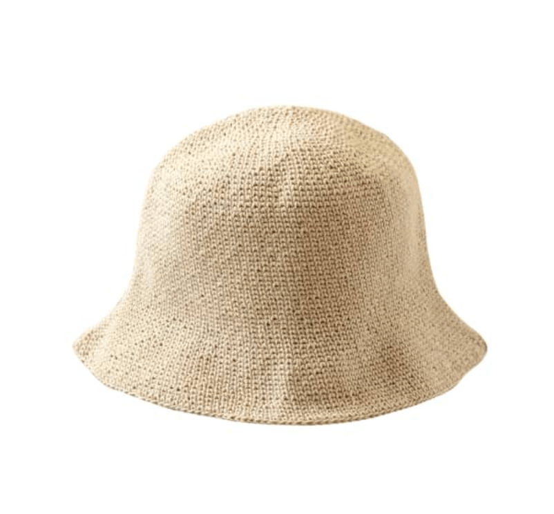 FLORETTE Crochet Bucket Hat, in Nude White