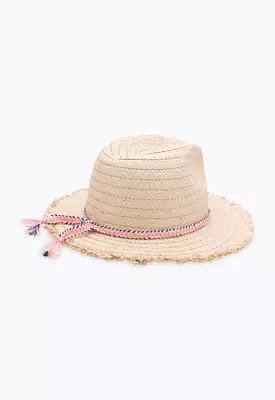 Frayed Edge Straw Bucket Hat