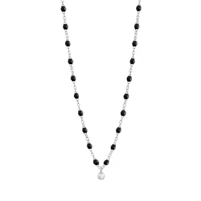 Gigi Supreme Classic 1 Diamond Necklace, Black, White Gold, 16.5