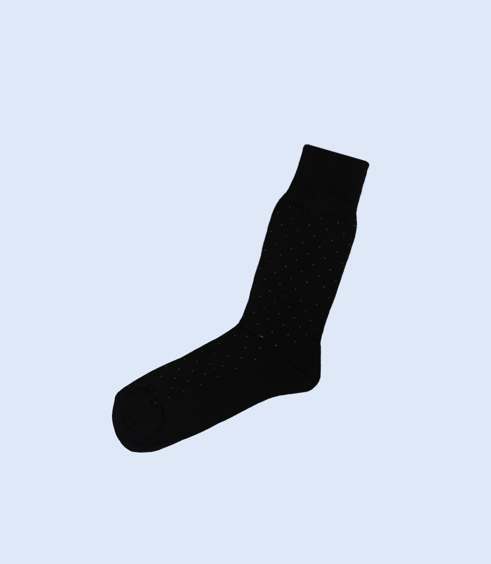 MA1716-BLACK-Mid-calf Socks For Men