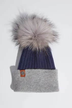 Mens Harley Pom Pom Hat - Navy/Grey