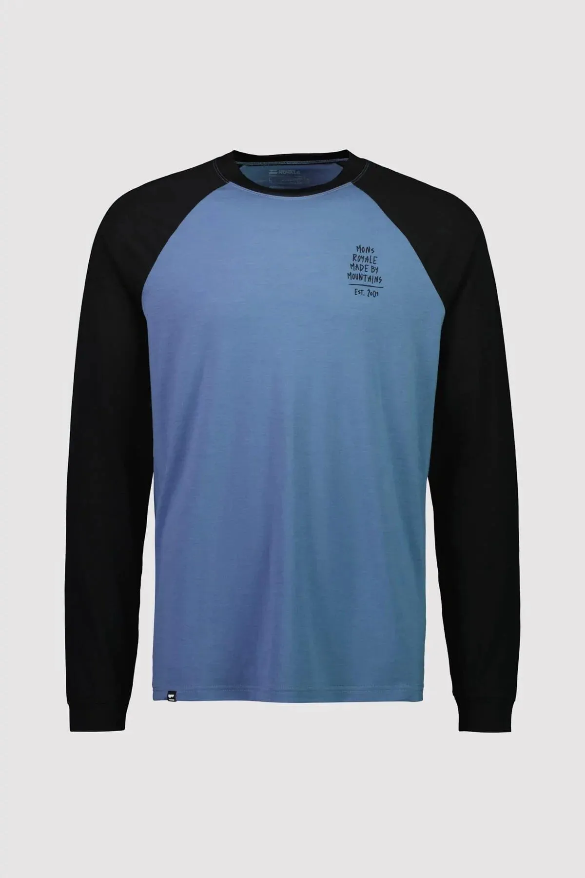 Men's Mons Royale Icon Merino Air-Con Ragaln L/S Jersey - Blue Slate / Black | Cycle Clothing UK