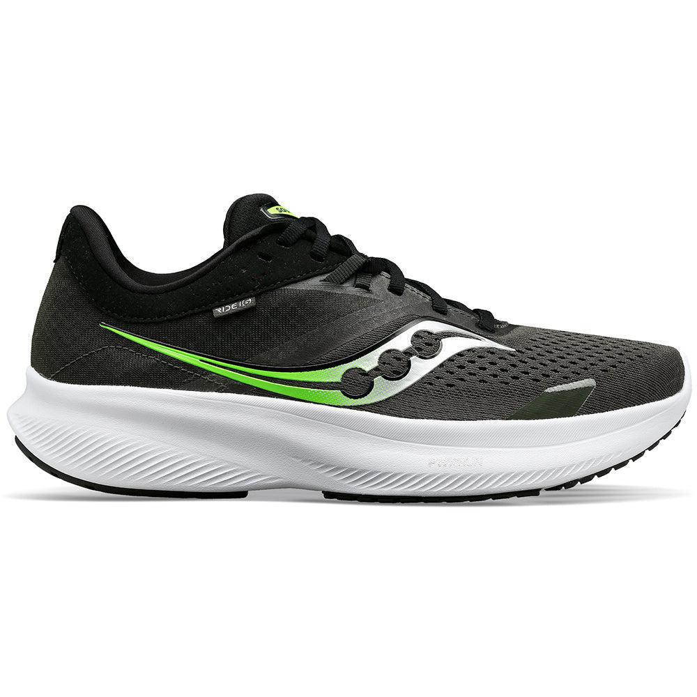 Men's Saucony Ride 16, Umbra/Slime, 11.5 D