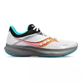 Men's Saucony Ride 16, White/Gravel, 8 D Medium