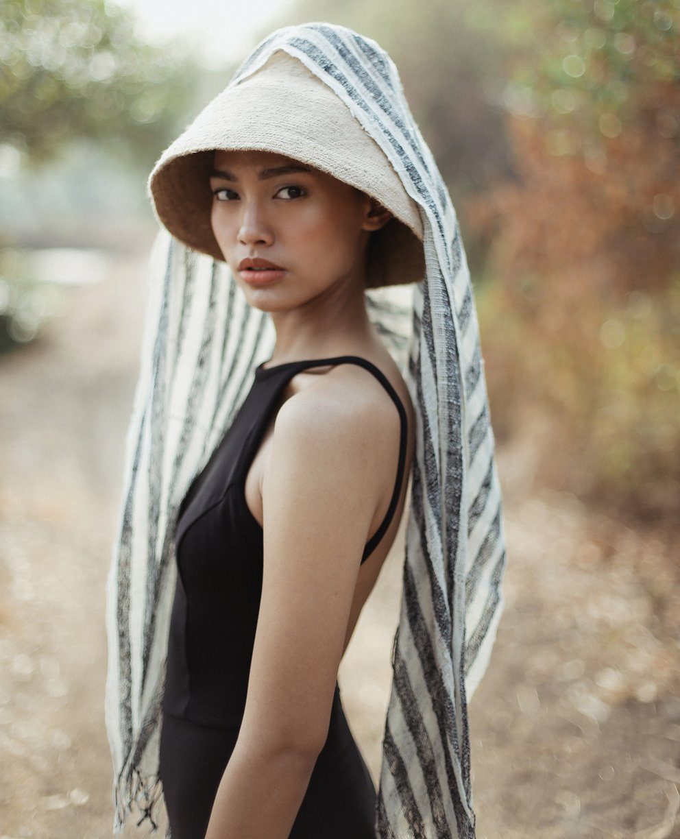 NAOMI Jute Bucket Hat, in Nude Beige