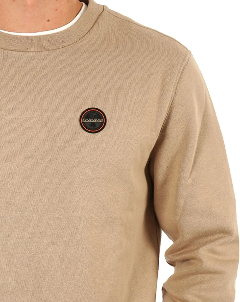 Napapijri Badge Crew Sweatshirt Beige Rocky