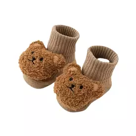 Non-Slip 3D Baby Floor Socks in Brown Bear