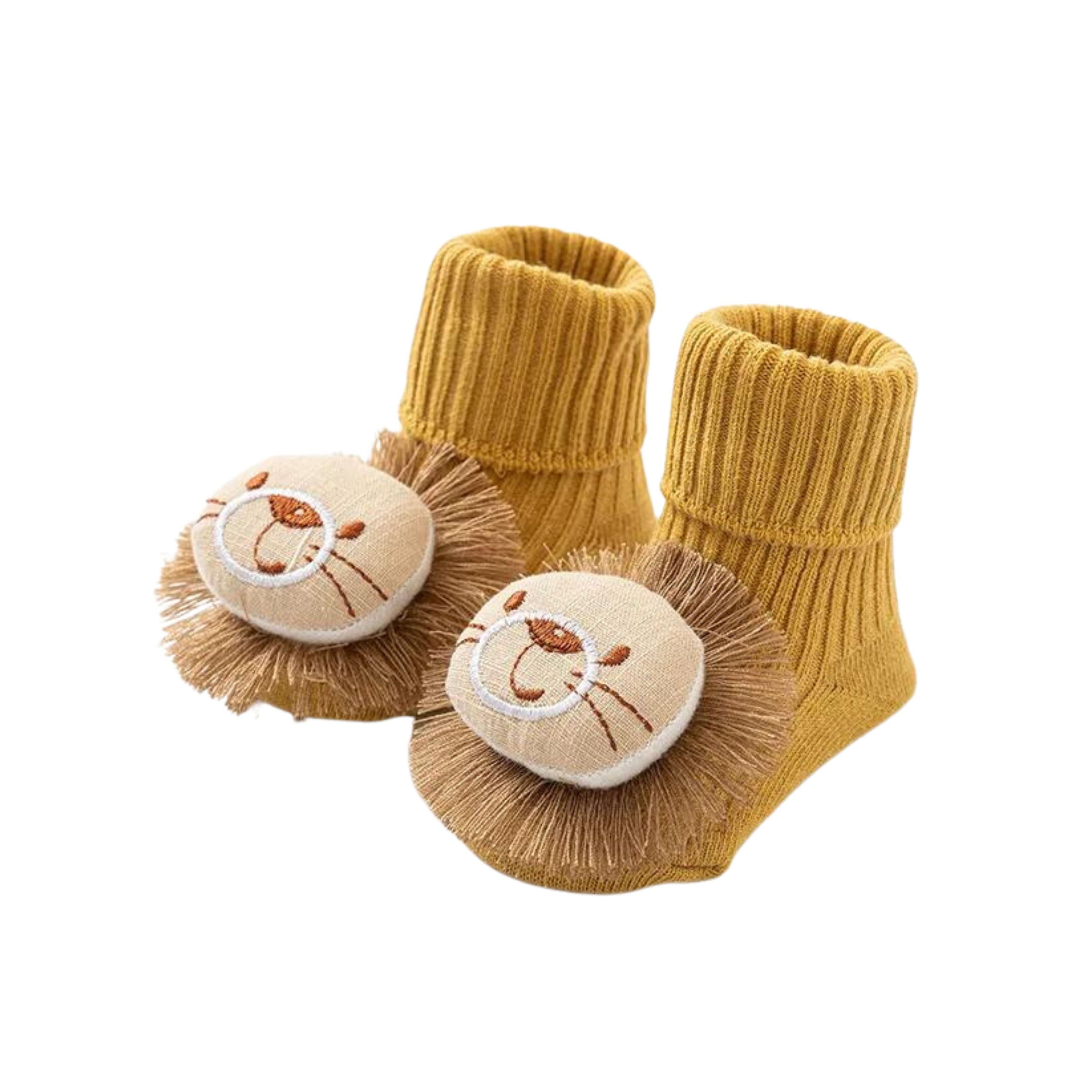 Non-Slip 3D Baby Floor Socks in Brown Bear