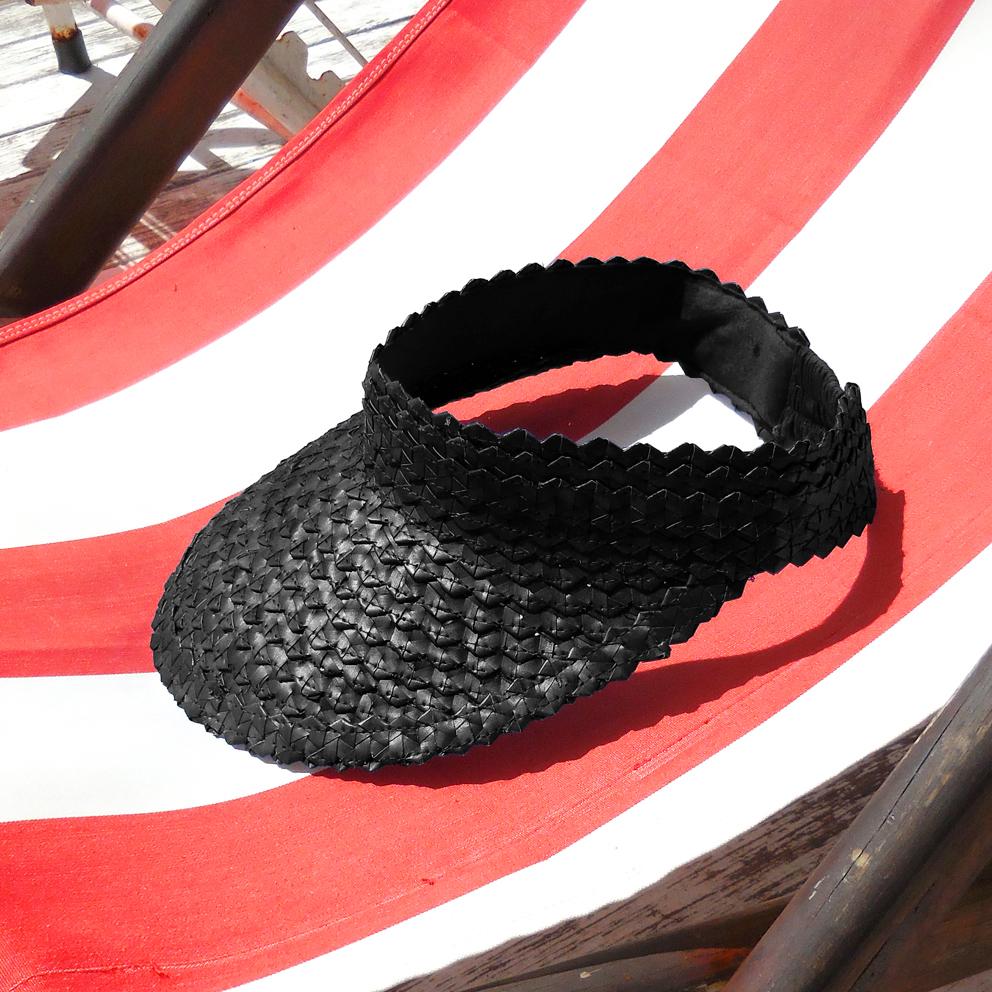 Pandan Visor Straw Hat - Black