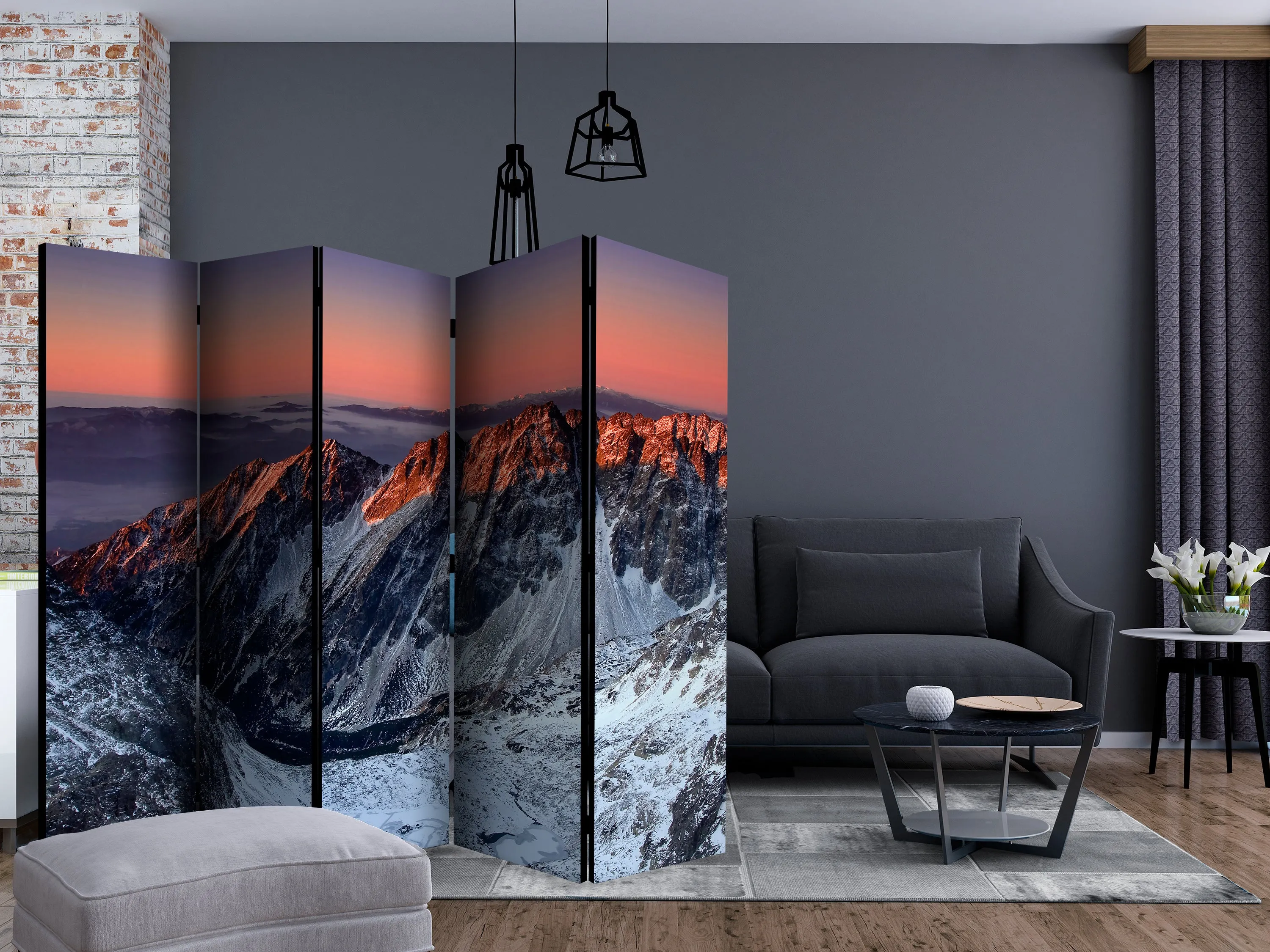 Paravento Beautiful sunrise in the Rocky Mountains II [Room Dividers]