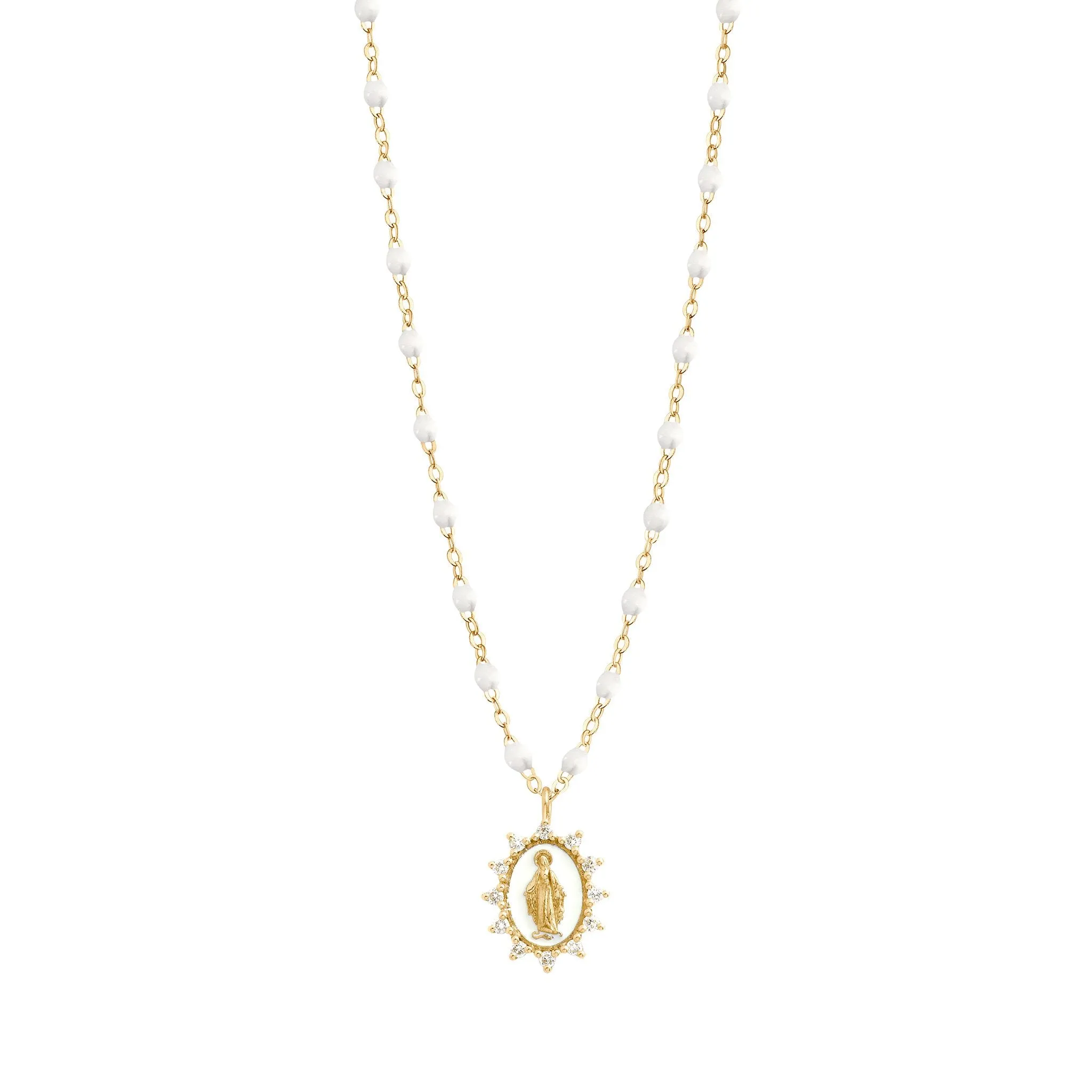 Petite Madone Supreme White diamond necklace, Yellow Gold, 16.5