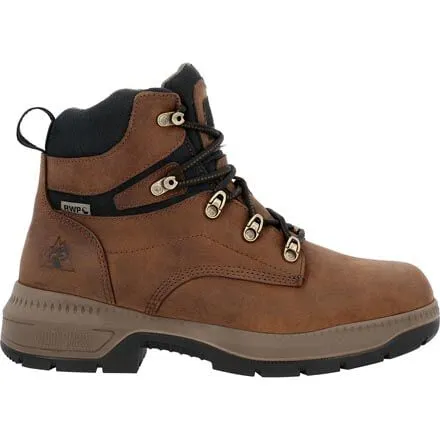 Rocky Men's Worksmart 6 Brown Lace-Up Waterproof Work Boot