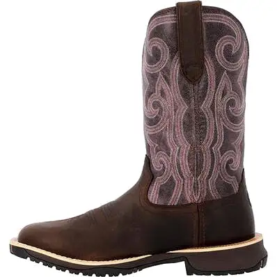 Rocky Women's Rosemary 11 Square Toe WP Western Work Boot -Brown- RKW0422