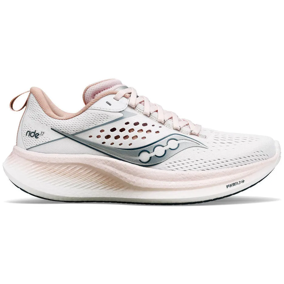 Saucony Women's Ride 17 Running Shoes White / Lotus