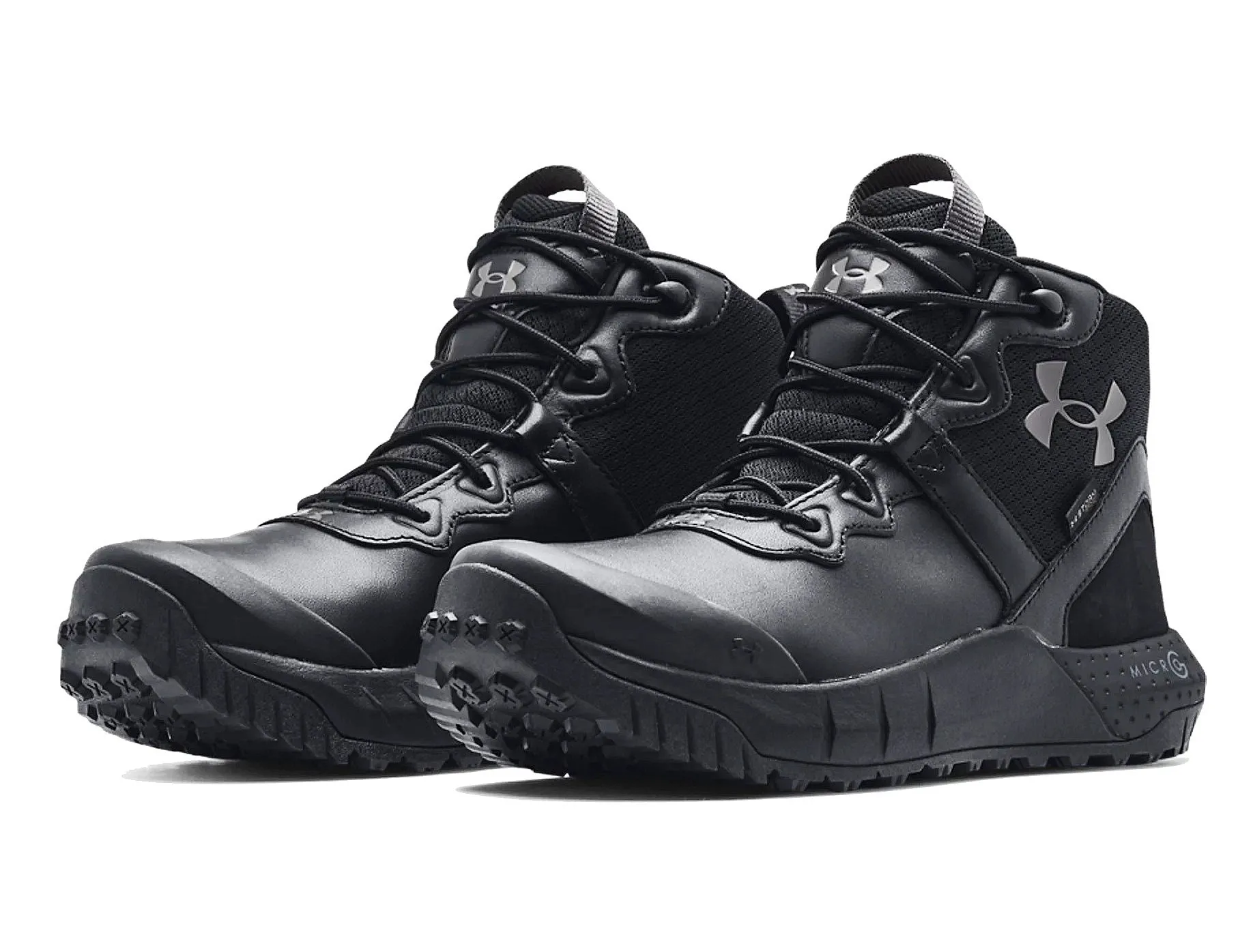 shoes Under Armour Micro G Valsetz Mid Leather WP - 001/Black/Jet Gray - men´s