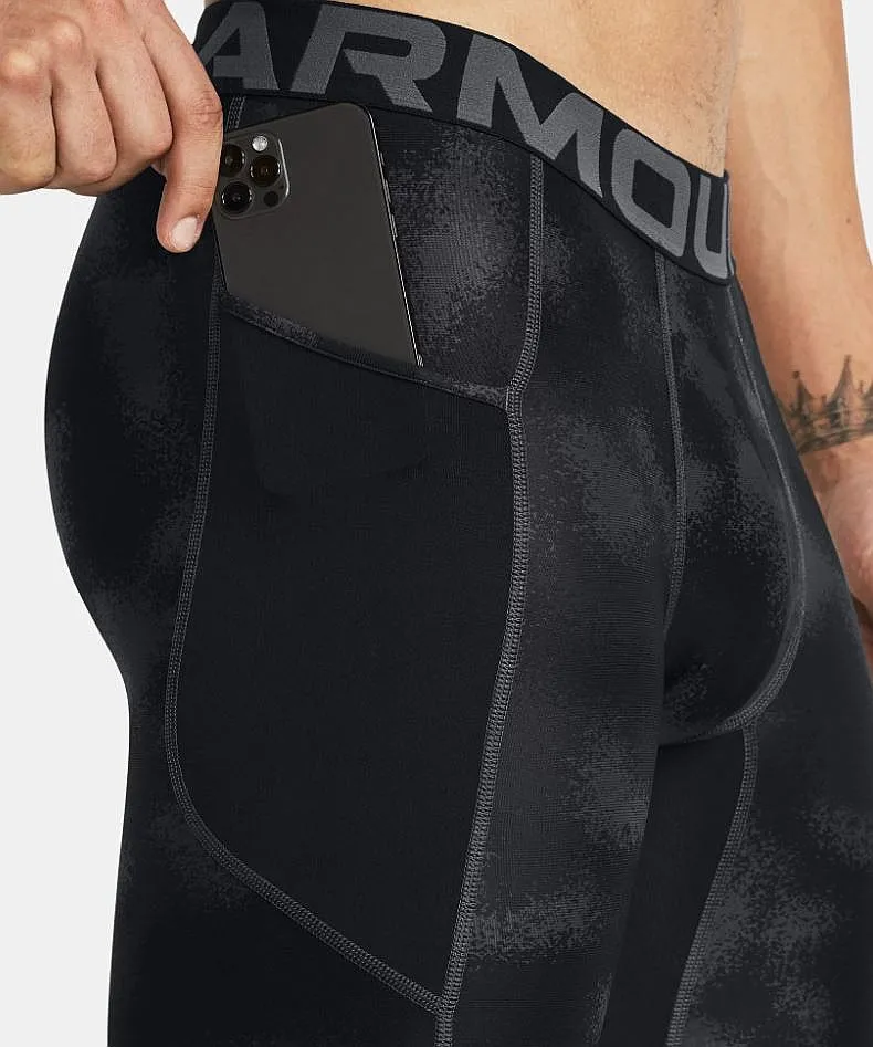 shorts Under Armour HeatGear Printed Long - Black/White - men´s