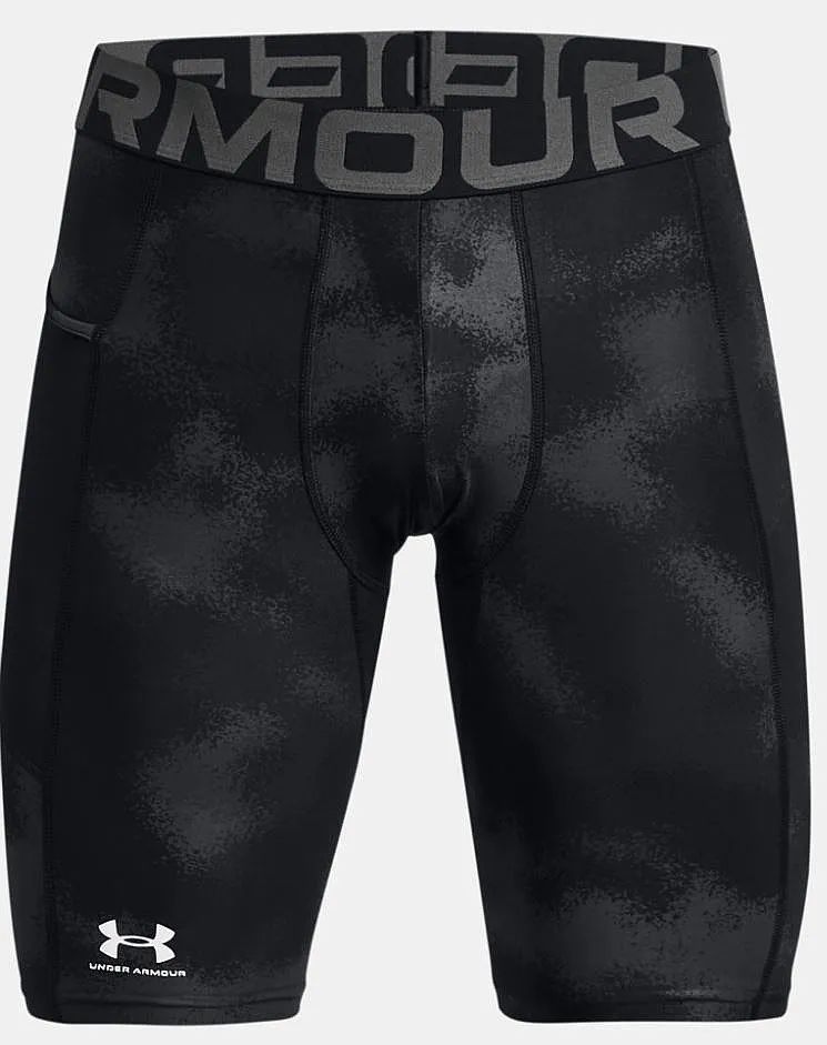 shorts Under Armour HeatGear Printed Long - Black/White - men´s