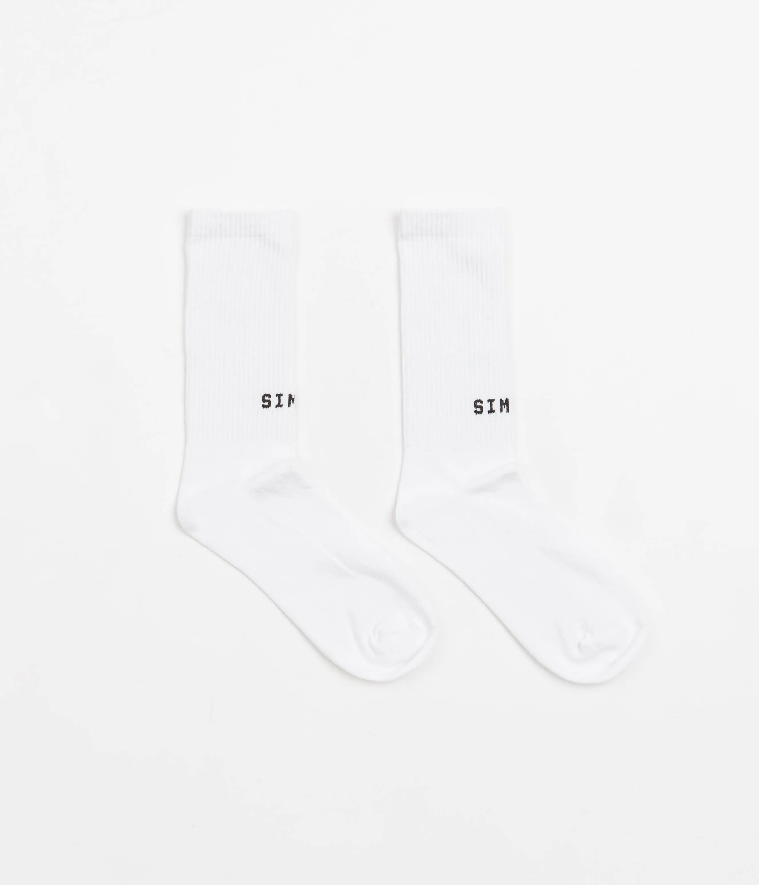 Simple Mono Logo Socks - White