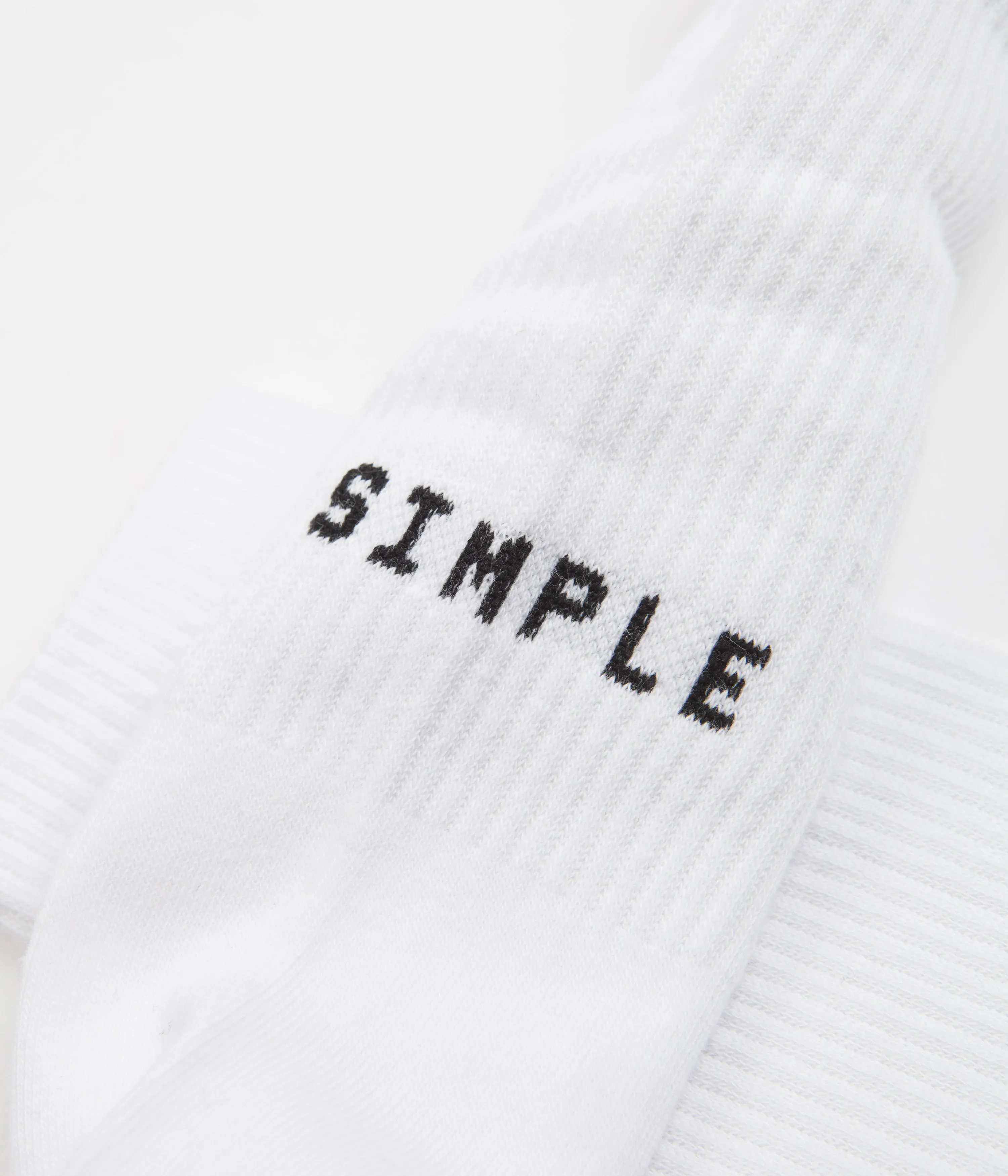 Simple Mono Logo Socks - White