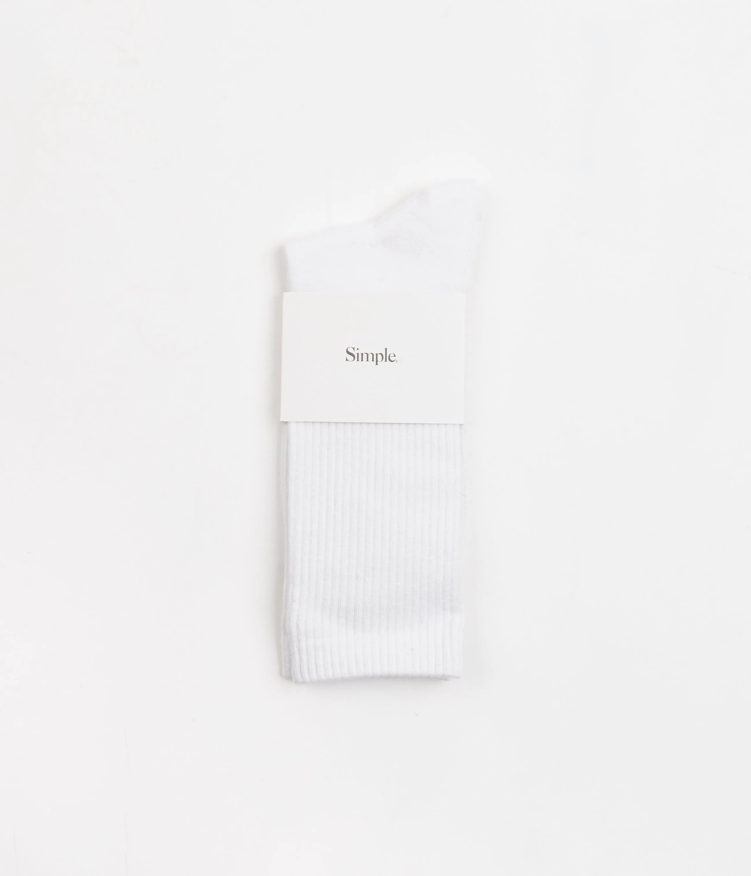 Simple Mono Logo Socks - White