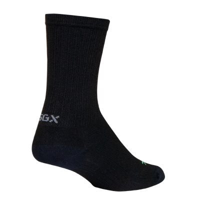 SockGuy SGX 6 Black Cycling Socks Size L/XL Made in USA