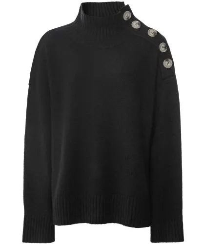 Soft Goat Button Turtleneck Cashmere Jumper | Jules B