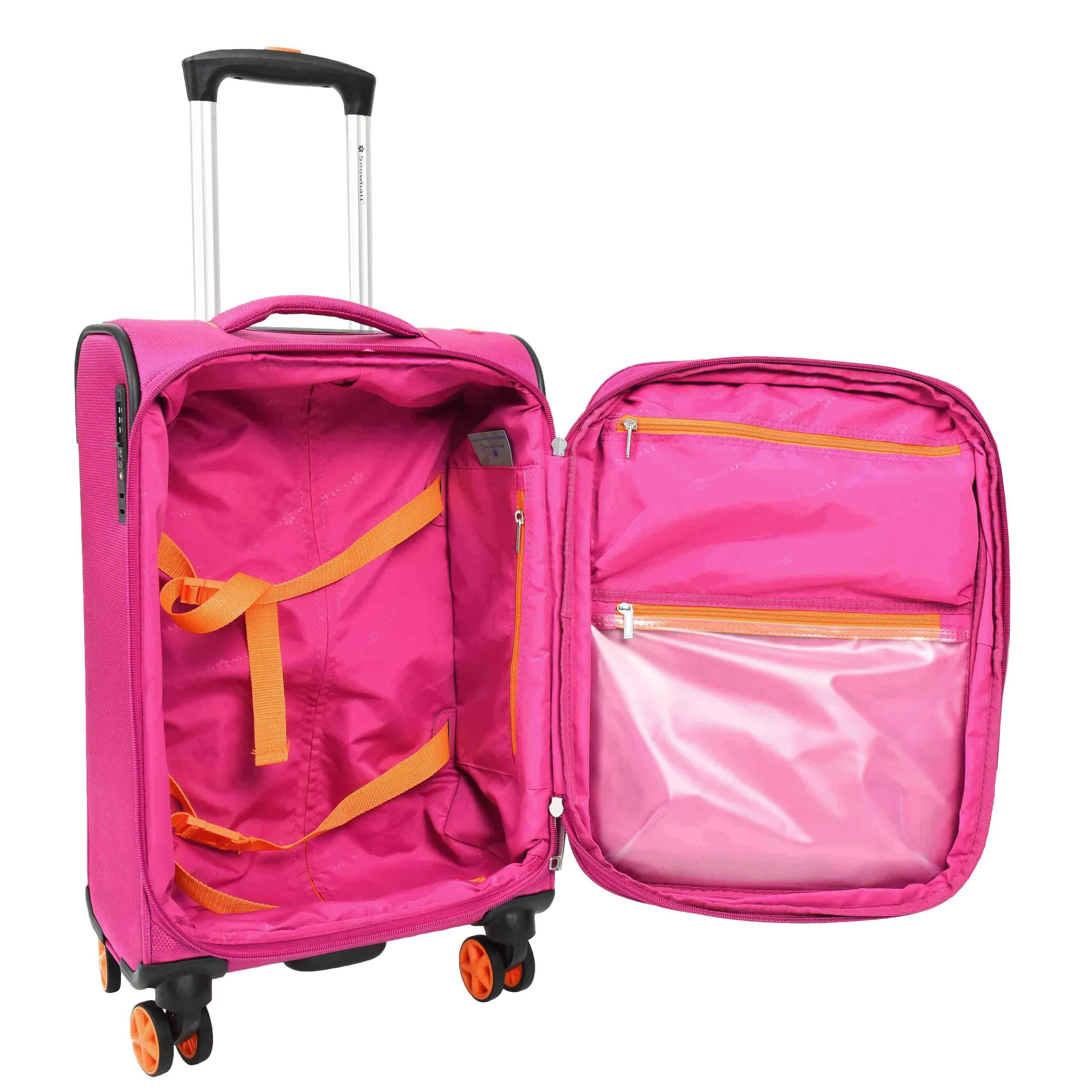 Soft Suitcase 8 Wheel Expandable Lightweight Orion Cabin Bags Pink