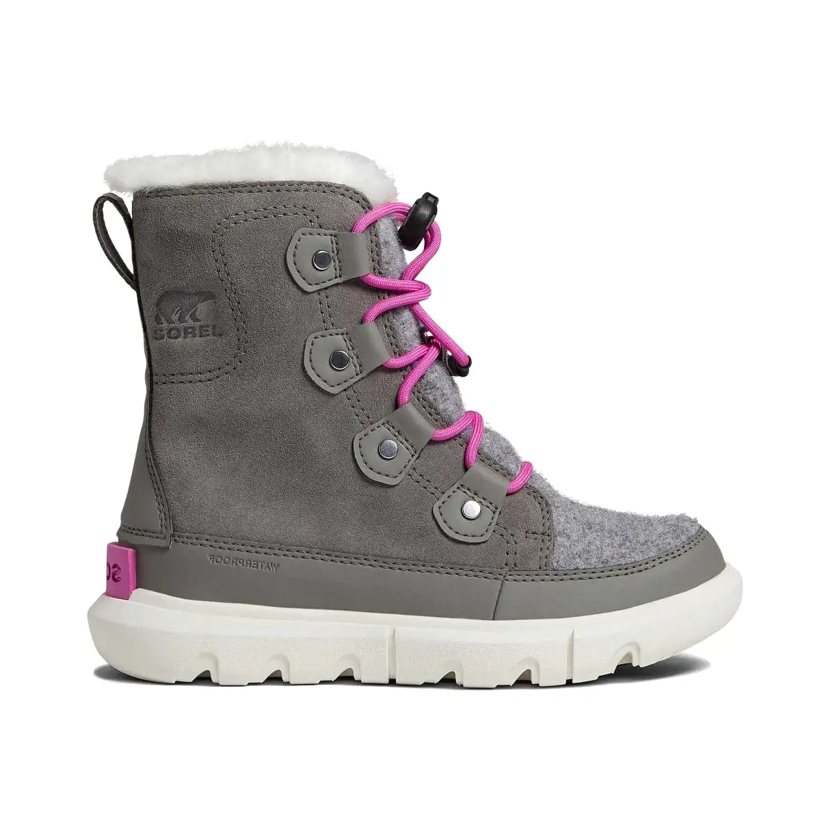 Sorel Girl's Explorer Quary/Lavendar Waterproof