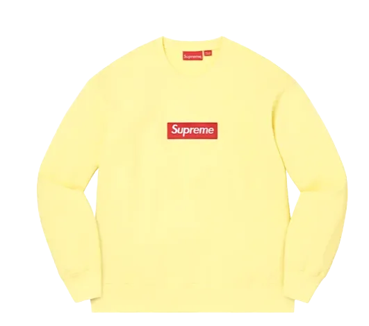 Supreme Box Logo Crewneck (FW22) Pale Yellow