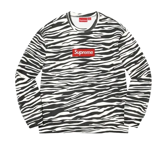 Supreme Box Logo Crewneck (FW22) Zebra