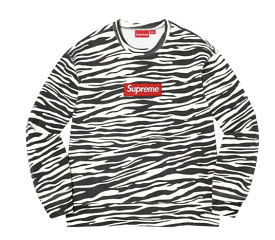 Supreme Box Logo Crewneck (FW22) Zebra