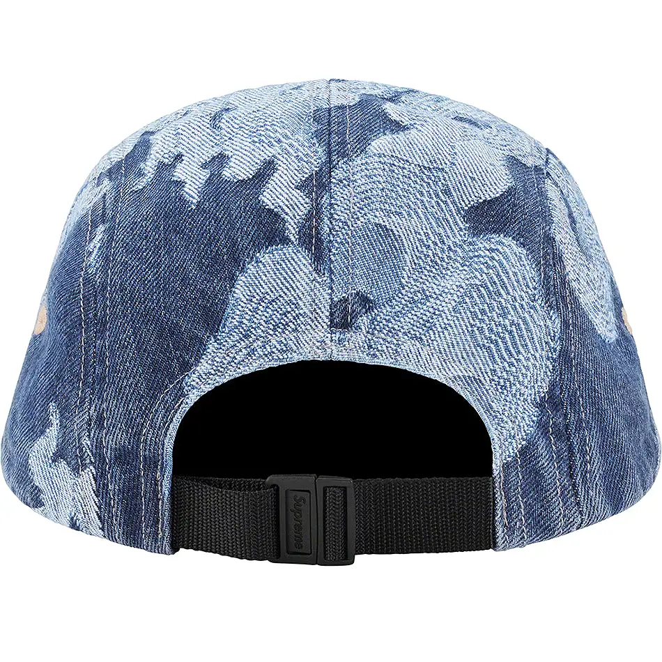 Supreme Flames Jacquard Denim Camp Cap Denim